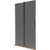 Mexen Velar L Duschwand, 2-flügelig, verschiebbar, 100 x 150 cm, Grafit, gebürstetes Kupfer - 896-100-003-41-65
