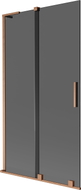 Mexen Velar L Duschwand, 2-flügelig, verschiebbar, 100 x 150 cm, Grafit, gebürstetes Kupfer - 896-100-003-41-65