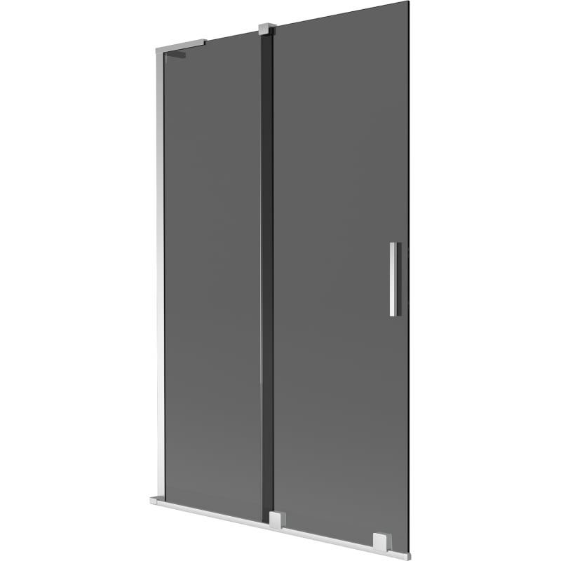 Mexen Velar L Badewannenabtrennung 2-flügelig schiebbar 110 x 150 cm, graphit, chrom - 896-110-003-41-01