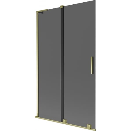 Mexen Velar L Badewannenabtrennung 2-flügelig verschiebbar 110 x 150 cm, Graphit, Gold - 896-110-003-41-50
