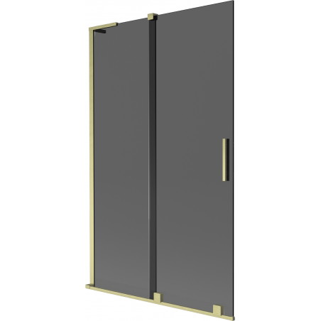 Mexen Velar L Badewannenwand 2-flügelig verschiebbar 110 x 150 cm, graphit, gold gebürstet - 896-110-003-41-55
