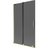 Mexen Velar L Badewannenwand 2-flügelig verschiebbar 110 x 150 cm, graphit, gold gebürstet - 896-110-003-41-55