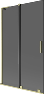 Mexen Velar L Badewannenwand 2-flügelig verschiebbar 110 x 150 cm, graphit, gold gebürstet - 896-110-003-41-55