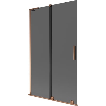 Mexen Velar L Badewannenabtrennung 2-flügelig verschiebbar 110 x 150 cm, Graphit, Roségold - 896-110-003-41-60