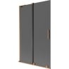 Mexen Velar L Badewannenabtrennung 2-flügelig verschiebbar 110 x 150 cm, Graphit, gebürstetes Kupfer - 896-110-003-41-65