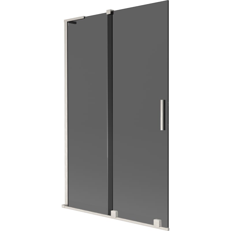 Mexen Velar L Badewannenabtrennung 2-flügelig, verschiebbar 110 x 150 cm, Graphit, gebürsteter Nickel - 896-110-003-41-97