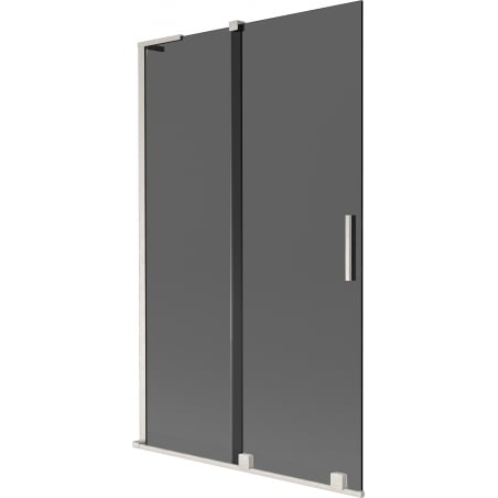Mexen Velar L Badewannenabtrennung 2-flügelig, verschiebbar 110 x 150 cm, Graphit, gebürsteter Nickel - 896-110-003-41-97