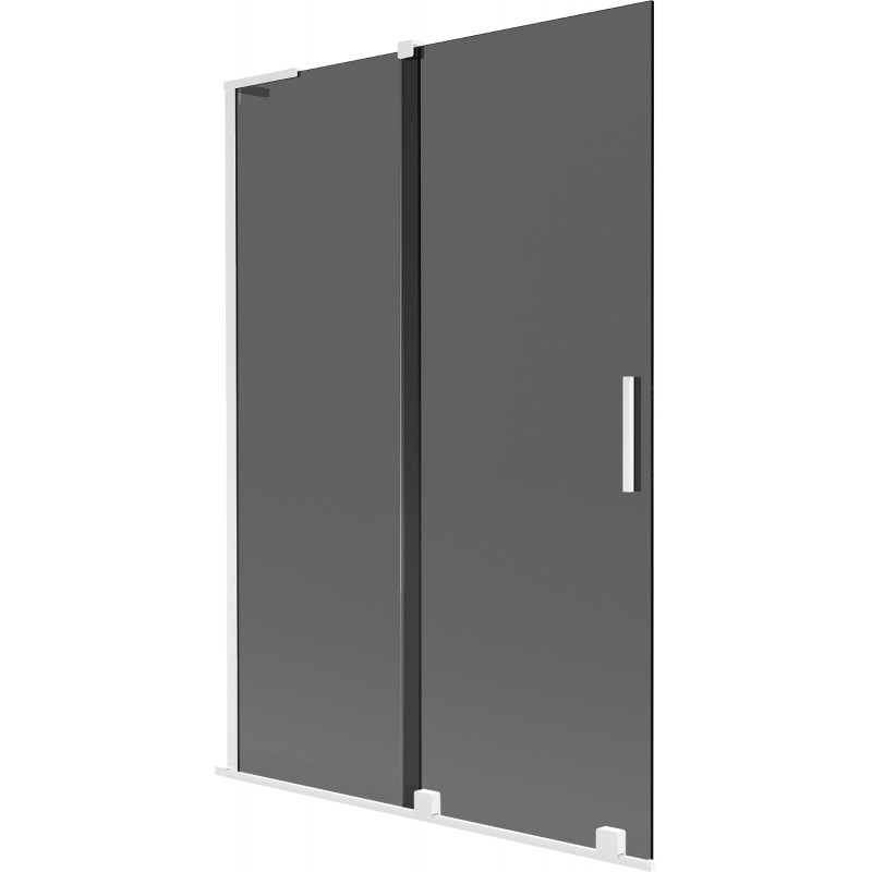 Mexen Velar L 2-flügelige, verschiebbare Badewannenabtrennung 120 x 150 cm, graphit, weiß - 896-120-003-41-20
