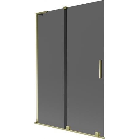 Mexen Velar L Badewannenabtrennung 2-flügelig verschiebbar 120 x 150 cm, graphit, gold - 896-120-003-41-50