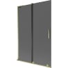 Mexen Velar L Badewannenabtrennung 2-flügelig verschiebbar 120 x 150 cm, graphit, gold - 896-120-003-41-50