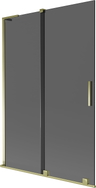 Mexen Velar L Badewannenabtrennung 2-flügelig verschiebbar 120 x 150 cm, graphit, gold - 896-120-003-41-50