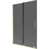 Mexen Velar L Badewannenabtrennung 2-flügelig schiebbar 120 x 150 cm, Graphit, gold gebürstet - 896-120-003-41-55