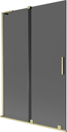 Mexen Velar L Badewannenabtrennung 2-flügelig schiebbar 120 x 150 cm, Graphit, gold gebürstet - 896-120-003-41-55