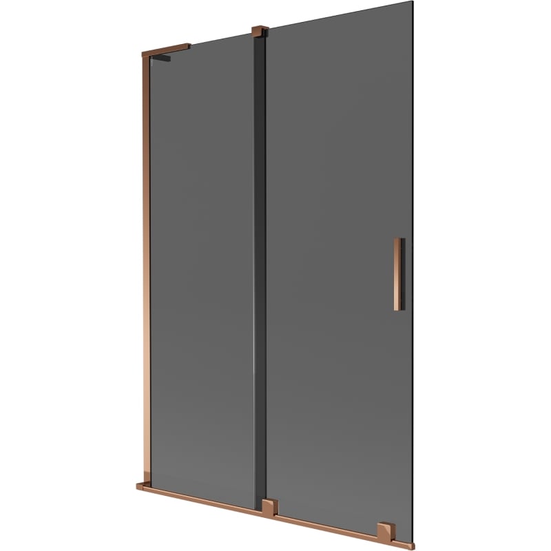 Mexen Velar L Duschabtrennung 2-flügelig, verschiebbar 120 x 150 cm, Graphit, Roségold - 896-120-003-41-60