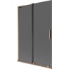 Mexen Velar L Badewannenabtrennung 2-flügelig verschiebbar 120 x 150 cm, Graphit, gebürstetes Kupfer - 896-120-003-41-65