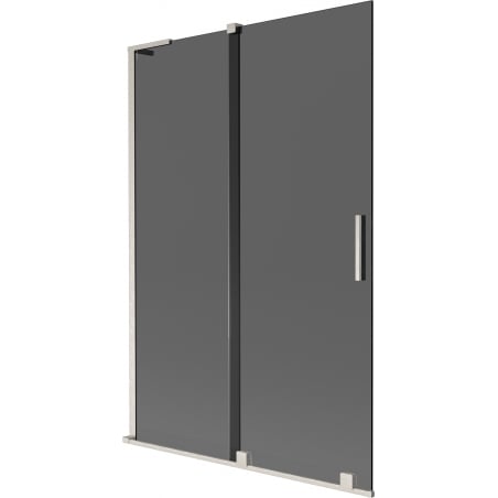 Mexen Velar L Badewannen-Panel 2-teilig verschiebbar 120 x 150 cm, Graphit, gebürstetes Nickel - 896-120-003-41-97