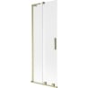 Mexen Velar L Badewannenabtrennung 2-flügelig verschiebbar 70 x 150 cm, gefrostet, gebürstetes Gold - 896-070-003-31-55