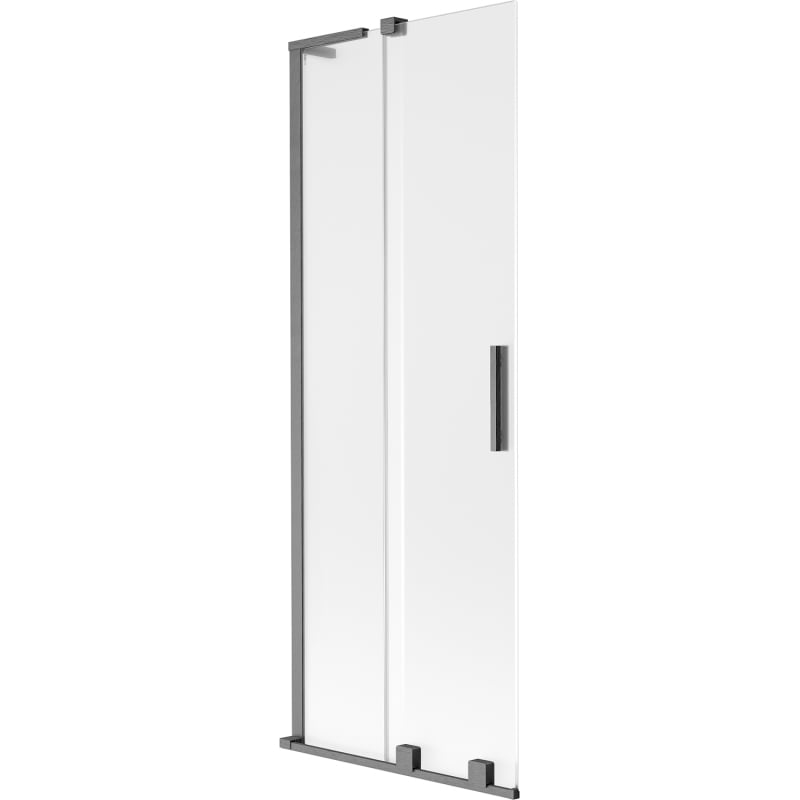 Mexen Velar L Badewannenabtrennung 2-flügelig, schiebbar 70 x 150 cm, matt, gun gray gebürstet - 896-070-003-31-66