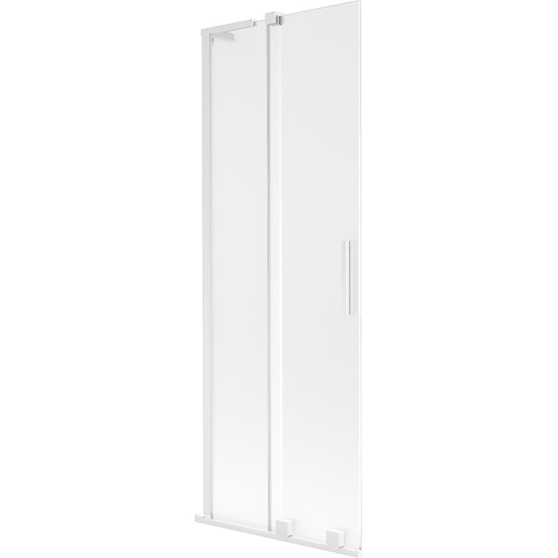 Mexen Velar L Badewannenfaltwand 2-flügelig verschiebbar 75 x 150 cm, Milchglas, weiß - 896-075-003-31-20