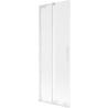 Mexen Velar L Badewannenfaltwand 2-flügelig verschiebbar 75 x 150 cm, Milchglas, weiß - 896-075-003-31-20