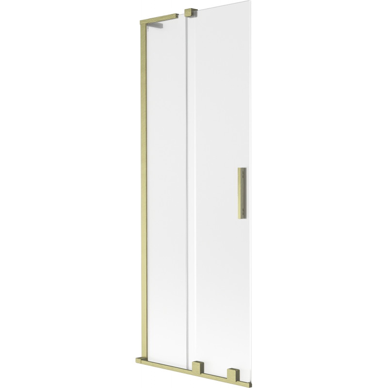 Mexen Velar L Badewannenwand 2-flügelig schiebbar 75 x 150 cm, matt, gebürstet gold - 896-075-003-31-55