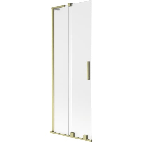 Mexen Velar L Badewannenwand 2-flügelig schiebbar 75 x 150 cm, matt, gebürstet gold - 896-075-003-31-55