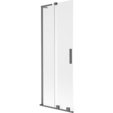 Mexen Velar L Badewannenfaltwand 2-teilig verschiebbar 75 x 150 cm, satiniert, Gunmetal - 896-075-003-31-95