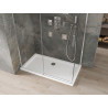 Mexen Omega Schiebeduschkabine 140 x 70 cm, transparent, Chrom + Duschtasse Flat - 825-140-070-01-00-4010