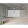 Mexen Omega Schiebeduschkabine 140 x 70 cm, transparent, Chrom + Duschtasse Flat - 825-140-070-01-00-4010