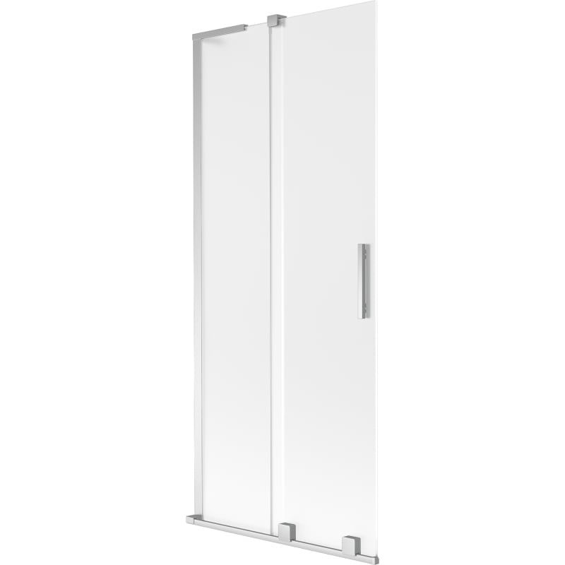 Mexen Velar L Badewannenabtrennung 2-flügelig verschiebbar 80 x 150 cm, Frost, Chrom - 896-080-003-31-01