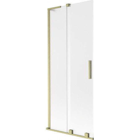 Mexen Velar L Badewannenfaltwand 2-flügelig verschiebbar 80 x 150 cm, matt, gebürstetes Gold - 896-080-003-31-55