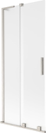 Mexen Velar L Badewannenabtrennung, 2-flügelig, verschiebbar, 80 x 150 cm, mattiert, gebürstetes Nickel - 896-080-003-31-97