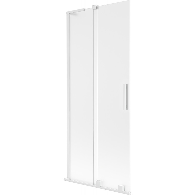 Mexen Velar L Badewannenabtrennung 2-flügelig, 85 x 150 cm, satiniert, weiß - 896-085-003-31-20