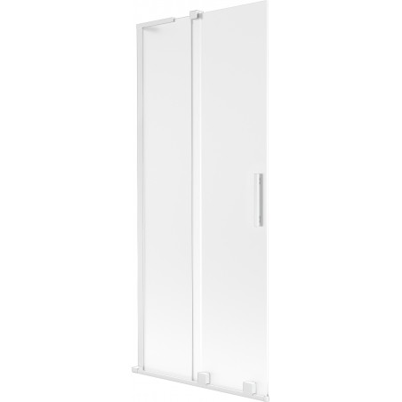 Mexen Velar L Badewannenabtrennung 2-flügelig, 85 x 150 cm, satiniert, weiß - 896-085-003-31-20