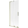 Mexen Velar L Badewannenfaltwand, 2-flügelig, verschiebbar, 85 x 150 cm, Milchglas, gebürstetes Gold - 896-085-003-31-55