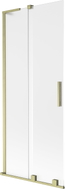 Mexen Velar L Badewannenfaltwand, 2-flügelig, verschiebbar, 85 x 150 cm, Milchglas, gebürstetes Gold - 896-085-003-31-55