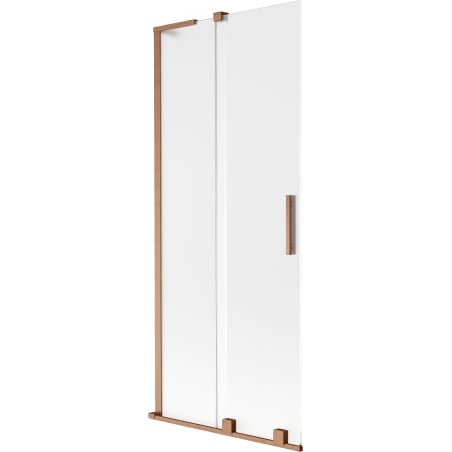 Mexen Velar L Badewannenabtrennung 2-flügelig schiebbar 85 x 150 cm, Mattglas, gebürstetes Kupfer - 896-085-003-31-65
