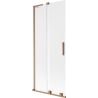 Mexen Velar L Badewannenabtrennung 2-flügelig schiebbar 85 x 150 cm, Mattglas, gebürstetes Kupfer - 896-085-003-31-65