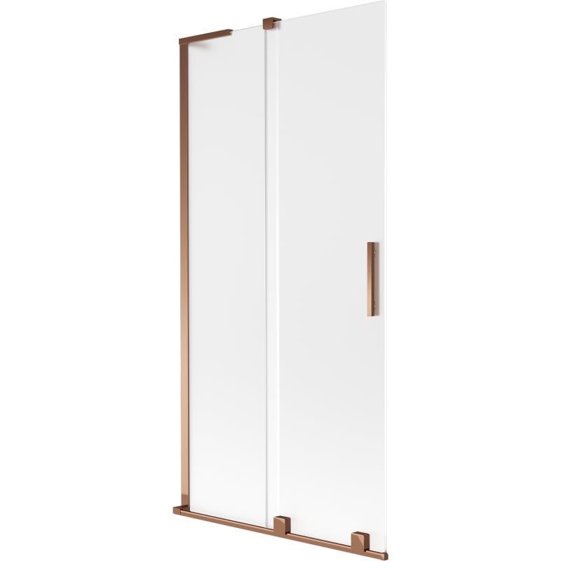 Mexen Velar L Duschwand 2-flügelig verschiebbar 90 x 150 cm, Milchglas, Roségold - 896-090-003-31-60