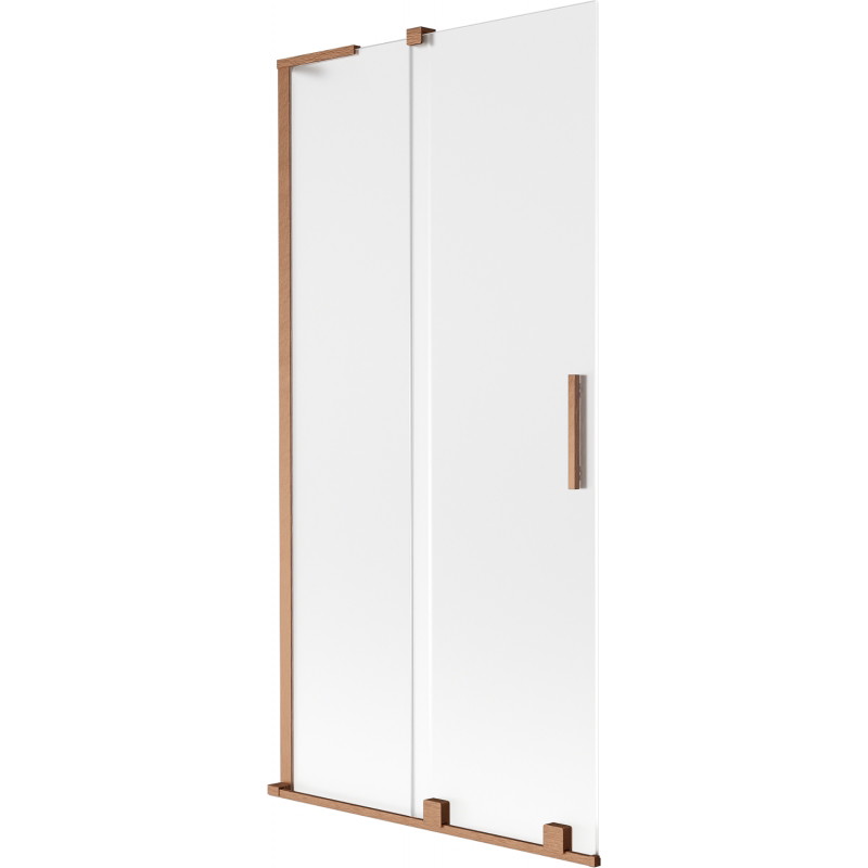 Mexen Velar L Badewannenwand 2-flügelig verschiebbar 90 x 150 cm, matt, gebürstetes Kupfer - 896-090-003-31-65