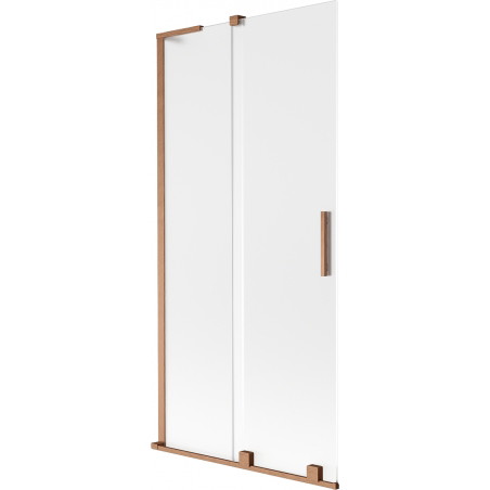 Mexen Velar L Badewannenwand 2-flügelig verschiebbar 90 x 150 cm, matt, gebürstetes Kupfer - 896-090-003-31-65