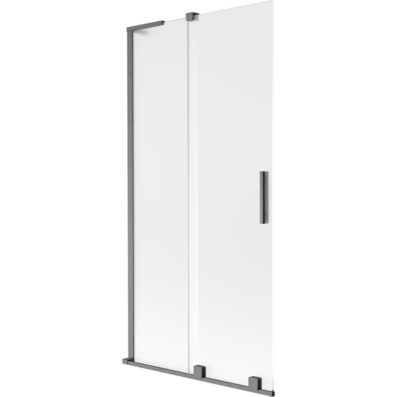 Mexen Velar L Badewannenabtrennung 2-teilig verschiebbar 90 x 150 cm, matt, gebürstetes Gun Gray - 896-090-003-31-66