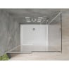 Mexen Omega Schiebetür-Duschkabine 140 x 90 cm, transparent, Chrom + Flat Duschwanne - 825-140-090-01-00-4010
