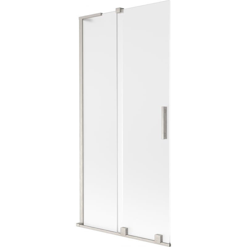Mexen Velar L Badewannenabtrennung 2-flügelig, verschiebbar 90 x 150 cm, matt, gebürsteter Nickel - 896-090-003-31-97
