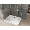 Mexen Omega Schiebetür-Duschkabine 140 x 90 cm, transparent, Chrom + Flat Duschwanne - 825-140-090-01-00-4010
