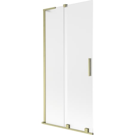 Mexen Velar L Badewannenwand 2-flügelige Schiebetür 95 x 150 cm, satiniert, gold gebürstet - 896-095-003-31-55