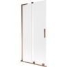 Mexen Velar L Badewannenfaltwand, 2-flügelig, verschiebbar 95 x 150 cm, Frostglas, Roségold - 896-095-003-31-60