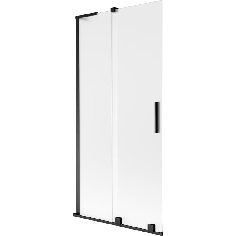 Mexen Velar L Badewannenfaltwand 2-flügelig, schiebbar, 95 x 150 cm, satiniert, schwarz - 896-095-003-31-70