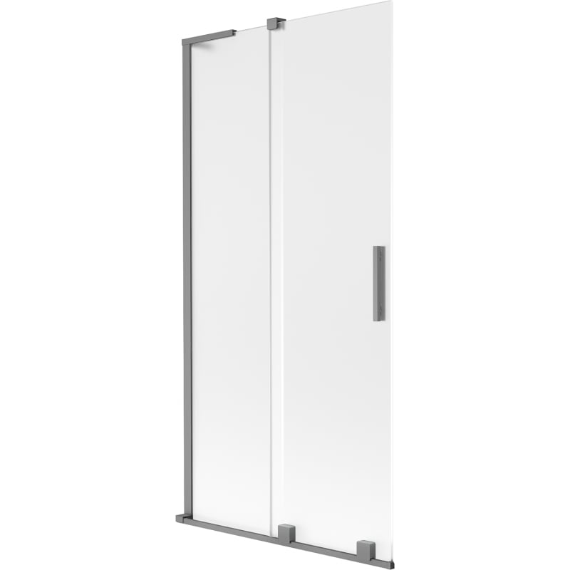 Mexen Velar L 2-flügelige Duschabtrennung, 95 x 150 cm, Milchglas, Gun Metal - 896-095-003-31-95