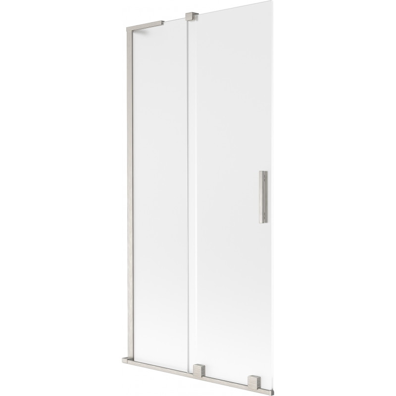Mexen Velar L Badewannenparavent 2-flüglig Schiebetür 95 x 150 cm, mattiert, gebürstetes Nickel - 896-095-003-31-97
